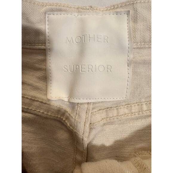 Mother The Mid Rise Maven Act Natural Cream Ankle Fray Jeans Size 30 - Picture 9 of 13